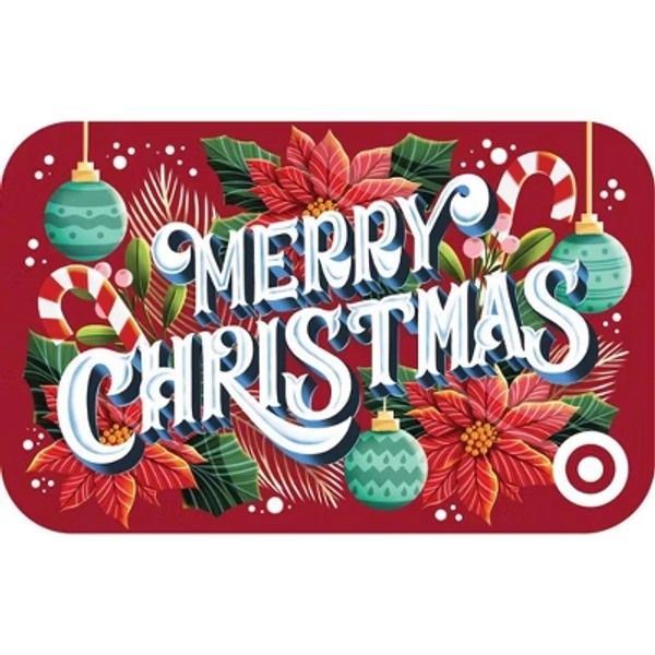Merry Christmas Poinsettias Target GiftCard $10
