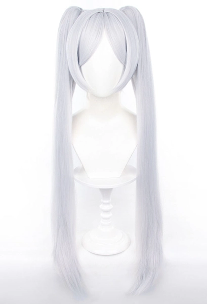 Frieren: Beyond Journey's End Frieren Cosplay Wig Silver White Double Ponytail Wig