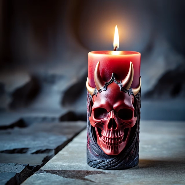Forma silikonowa na świecę w kształcie czaszki demona - realistyczna, głęboko czerwona czaszka, personalizowana, tajemnicza dekoracja, łatwa w wykonaniu, tworzy świąteczną atmosferę. - AliExpress 15