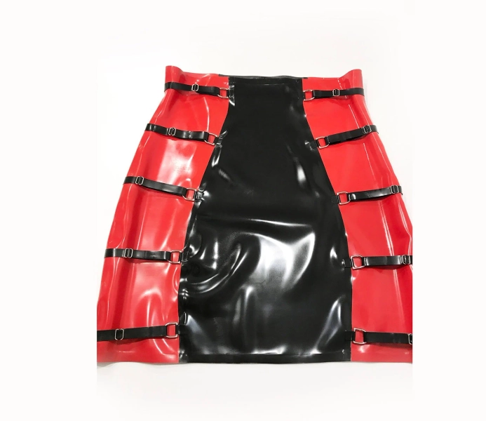 Latex Strappy Mini skirt