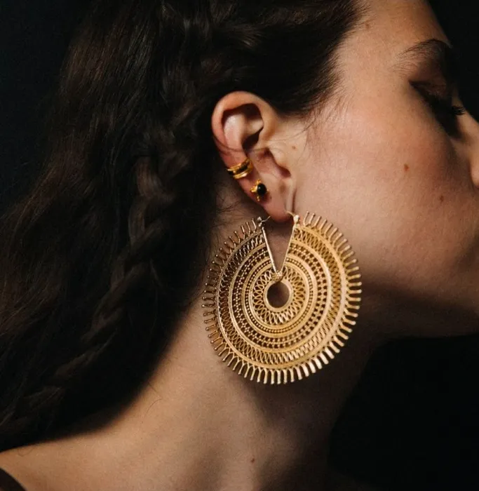 Sūrya | Hoop Ear Weights - Brass | Default Title