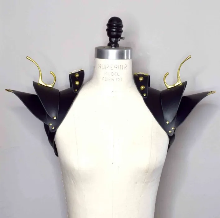 Mantis Leather Shoulder Pauldron Harness | LoveLornLingerie