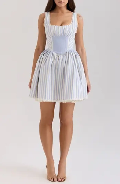 Liesl Stripe Corset Minidress