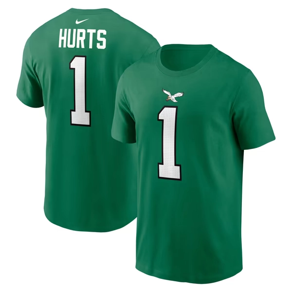 Jalen Hurts Philadelphia Eagles Nike Name & Number T-Shirt - Kelly Green