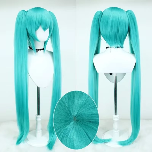 Hatsune Miku Anime Cosplay Wig, 110cm Double Ponytail Synthetic Fiber Wig, Halloween, Christmas - AliExpress
