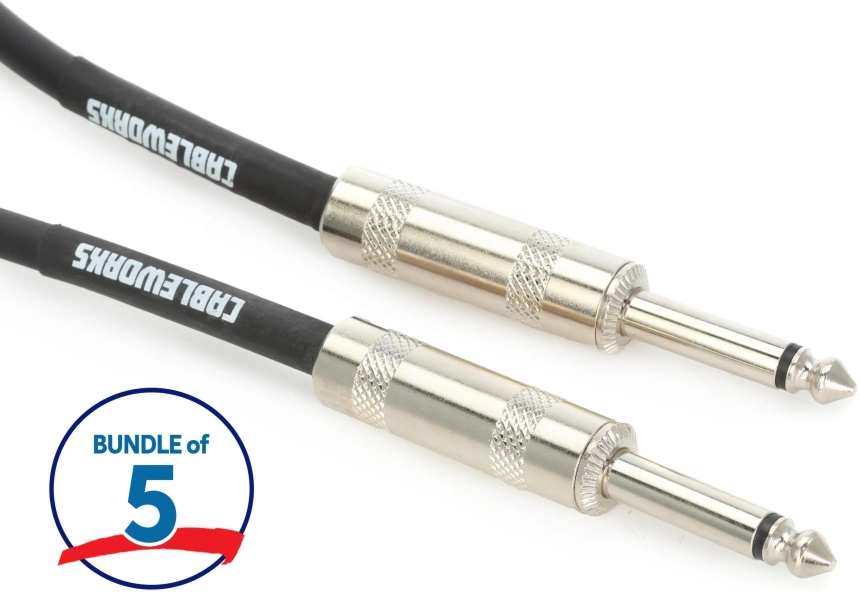 Gator Cableworks Backline Series Instrument Patch Cable (5 Pack) - 10 foot