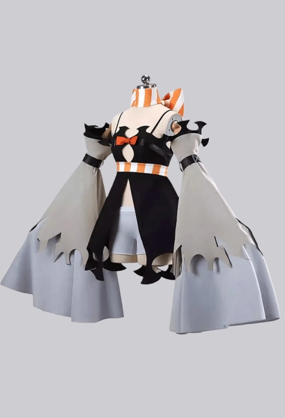 GACHIAKUTA Amo Empool Cosplay Costume Dress with Bell Sleeves and Boxer Shorts