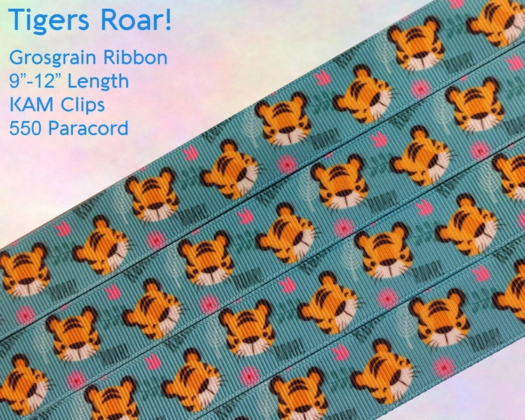 Tigers Roar! Adult Pacifier Clip - Custom Color - Double-sided Grosgrain Ribbon W/ KAM Clip & Paracord Loop (ABDL, Little Space, Kiddo) - Etsy