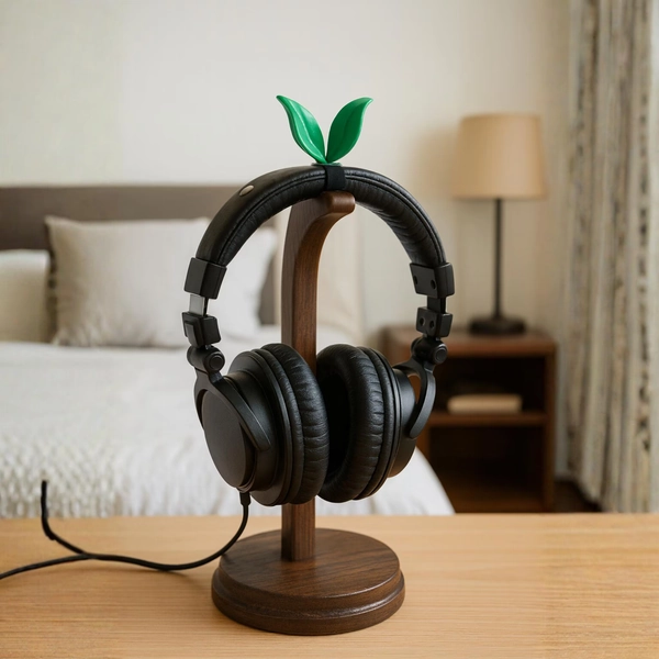 Leaf Headphone Accessory • Sprout Clip for Headsets • Kawaii Green Plant Decor