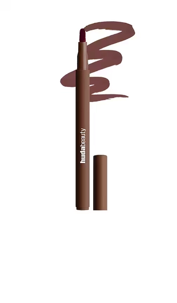Huda Beauty Lip Contour Lip Stain in Rich Brown.