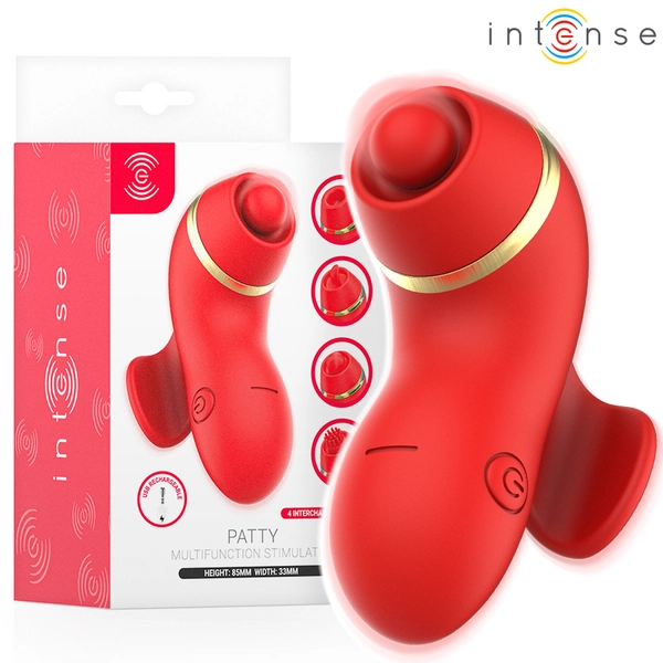 INTENSE - PATTY STIMULATOR WITH 4 HEADS, SUCTION, TAPPING, TICKLING AND LICKING