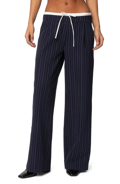 Peekaboo Pinstripe Drawstring Pants