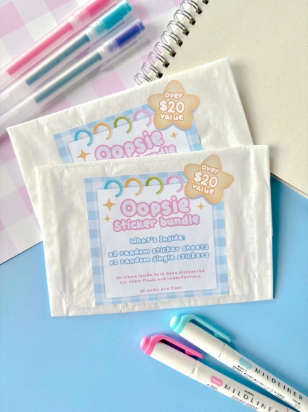 Oopsie Sticker Bundle | B-Grade | Grab Bag | Stationery | Mystery Pack | Sticker Pack | Value Pack | Surprise Pack | Blind Bag | Discounted