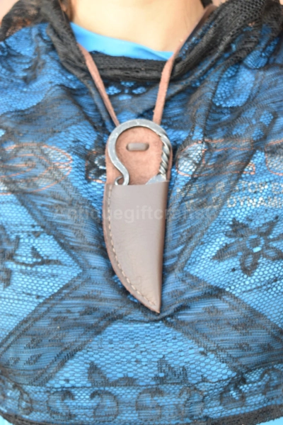 Hand-forged Viking Pocket Knife With Leather Cover – Medieval Neck Pendant Knife - Etsy Canada