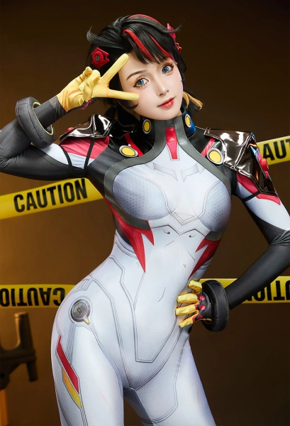 Rival Girl Peni Cosplay Costume Bodysuit with Shoulder Guards and Wrist Cuffs