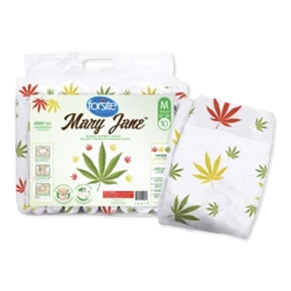 Forsite Mary Jane Plastic-Backed Printed Adult Diapers