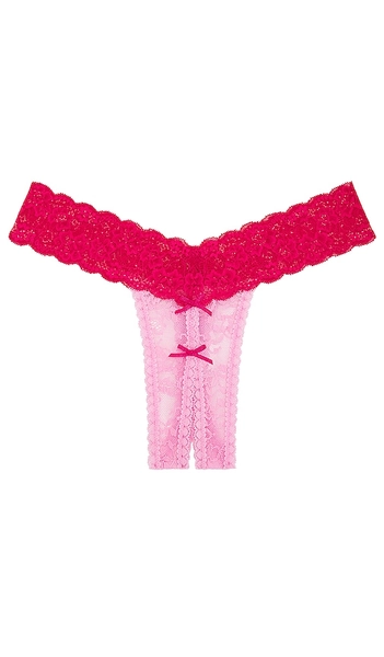 Privacy Please Georgia Ouvert Thong in Pink. - size M
