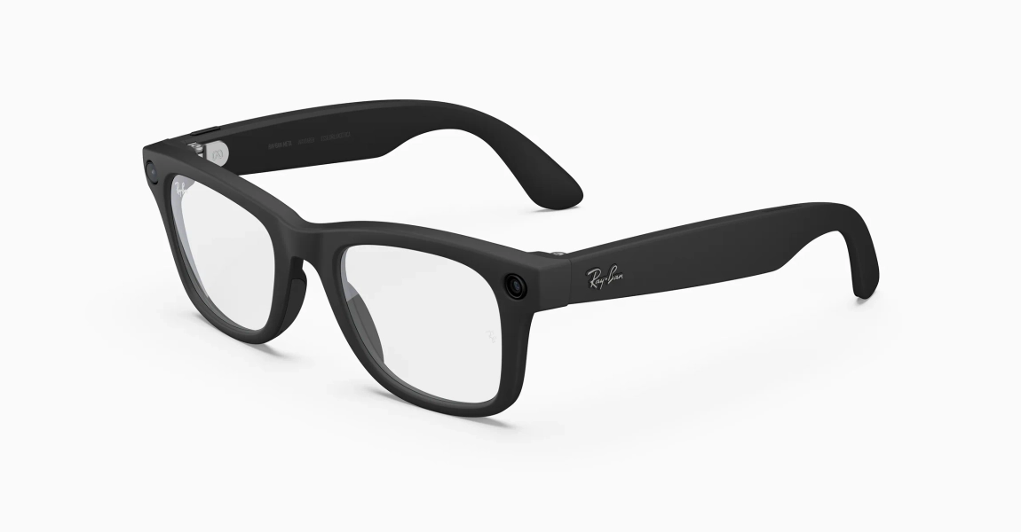 Ray-Ban Meta Wayfarer (Gen 2) AI glasses in Mat zwart met glazen in Helder