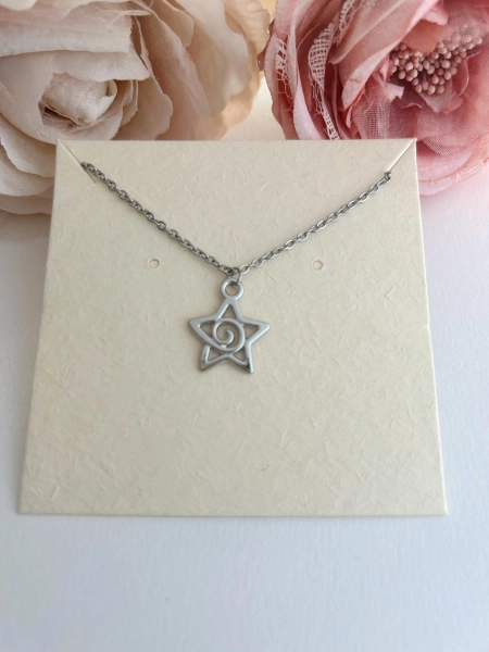 Silver Swirly Star Necklace - Faircore Necklace - Star Necklace