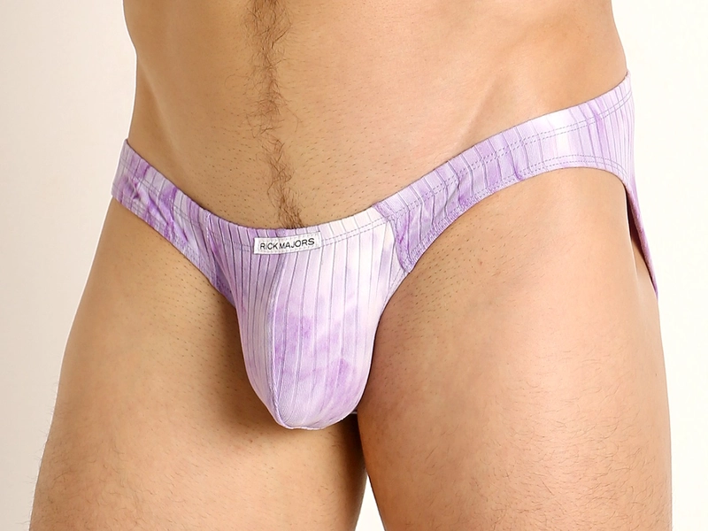 Rick Majors Plush Tie-Dye Super Low Rise Bikini Lavender