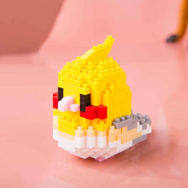Bird Building Blocks Cute Cockatiel Parrot Toy Blocks - E