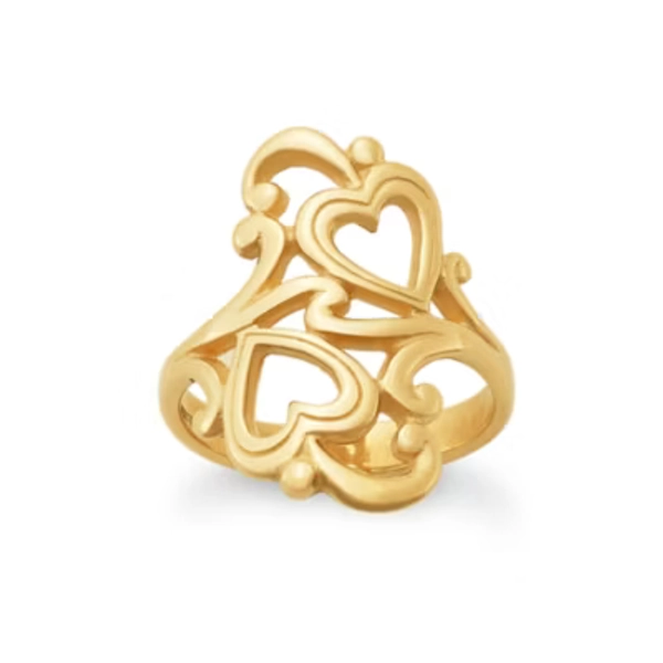Swirls and Scrolls Hearts Ring