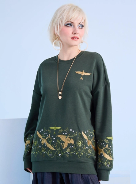 How To Train Your Dragon Toothless Floral Embroidered Crewneck