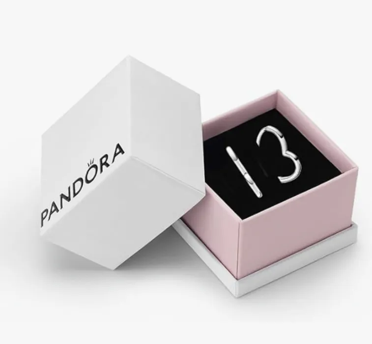 Pandora Moments Women's Sterling Silver Asymmetrical Heart Hoop Earrings, With Gift Box