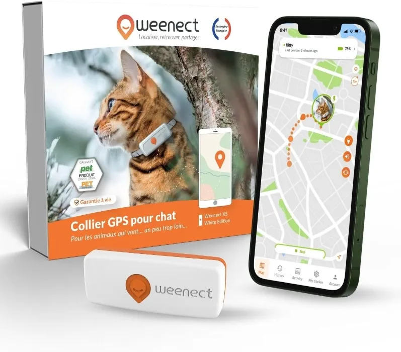 Weenect Cat XS - NEW GPS Cat Collar | Real-Time Mini GPS Cat Tracker | Smallest Model on the Market | Works with Subscription | Collar Included | Lifetime Warranty : Amazon.com.be: Pet Supplies