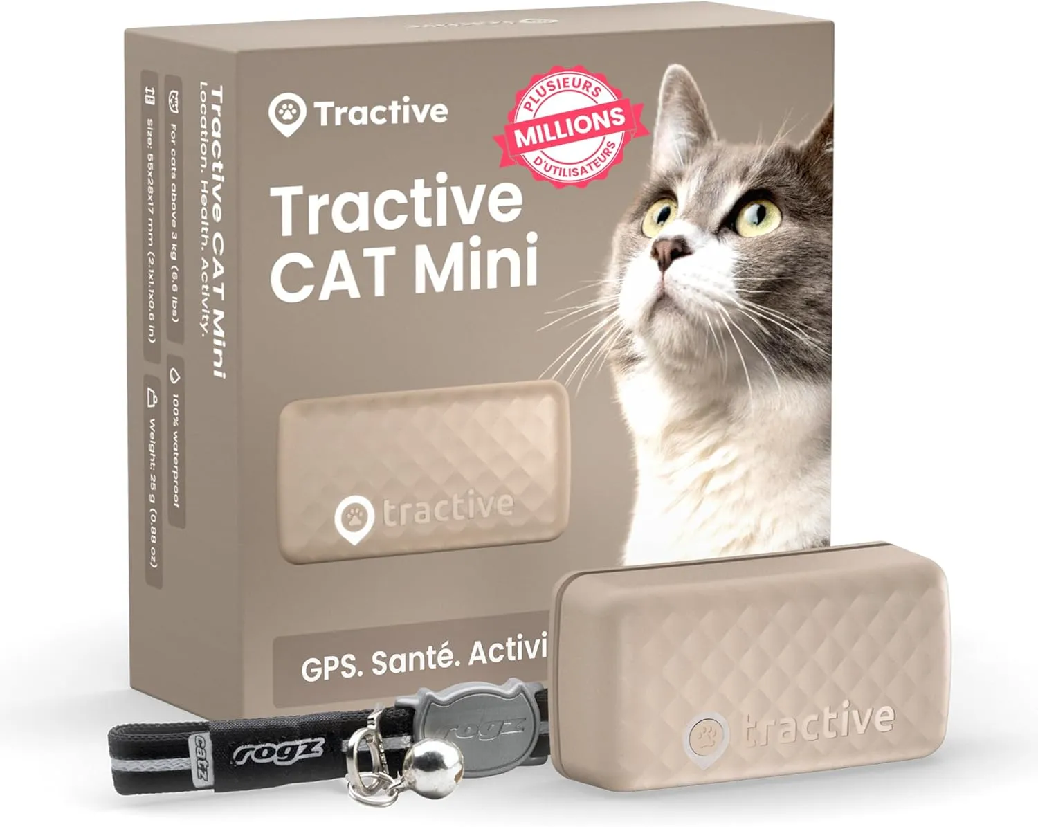 Tractive Mini Cat GPS Collar | Number 1 on the Market | Real Time Location | Health Alerts | History | Activity Monitor | Collar Included : Amazon.com.be: Pet Supplies