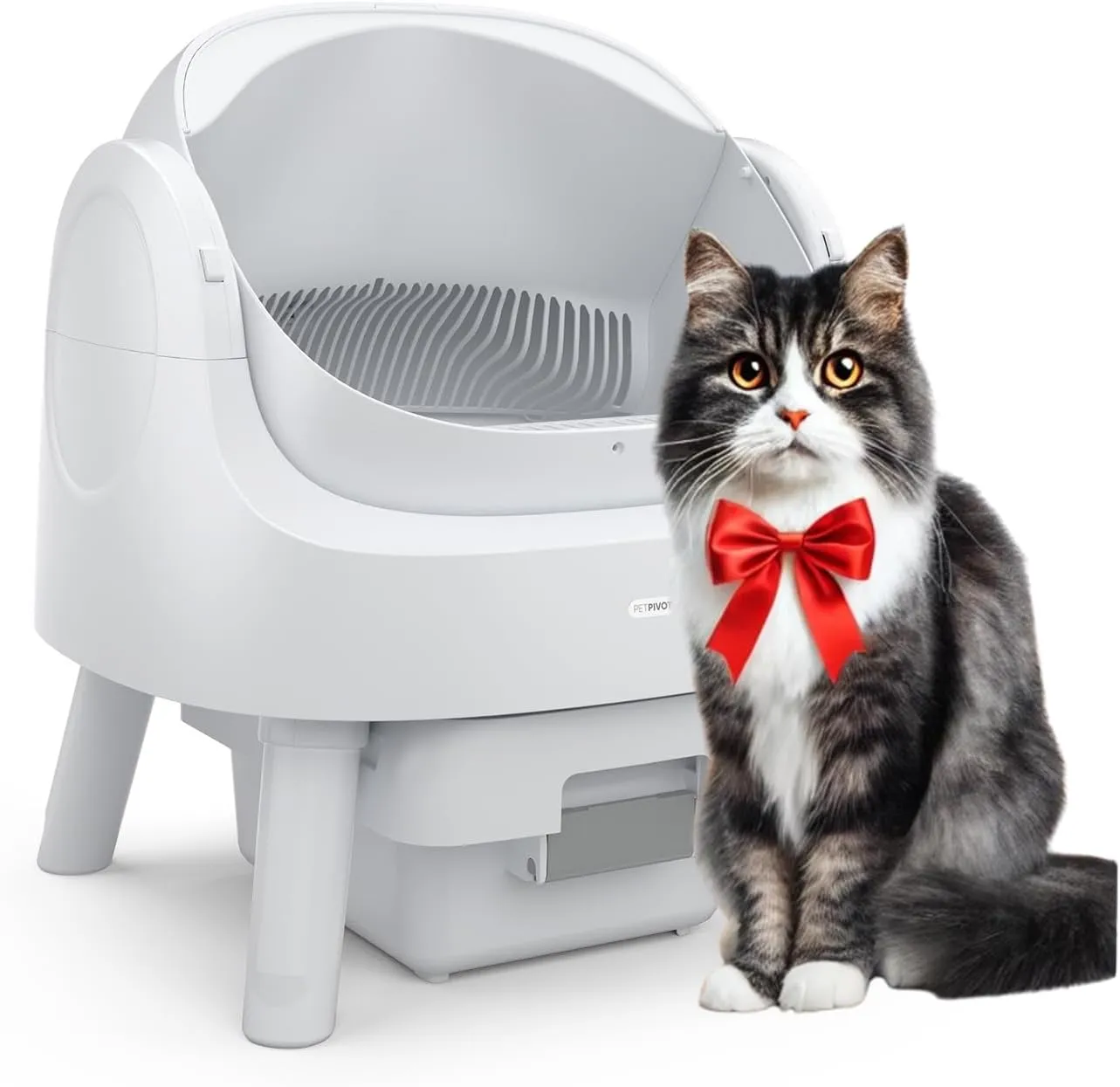 PetPivot Self Cleaning Litter Tray, with Open Design, Automatic and Manual Modes, Instant Clean and Easy Exchange, Ideal for Large Cats, Suitable for Multi-Cat Households : Amazon.com.be: Pet Supplies