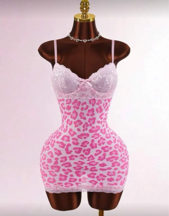 Amplova Lace Cup Mesh Bodycon Mini Dress