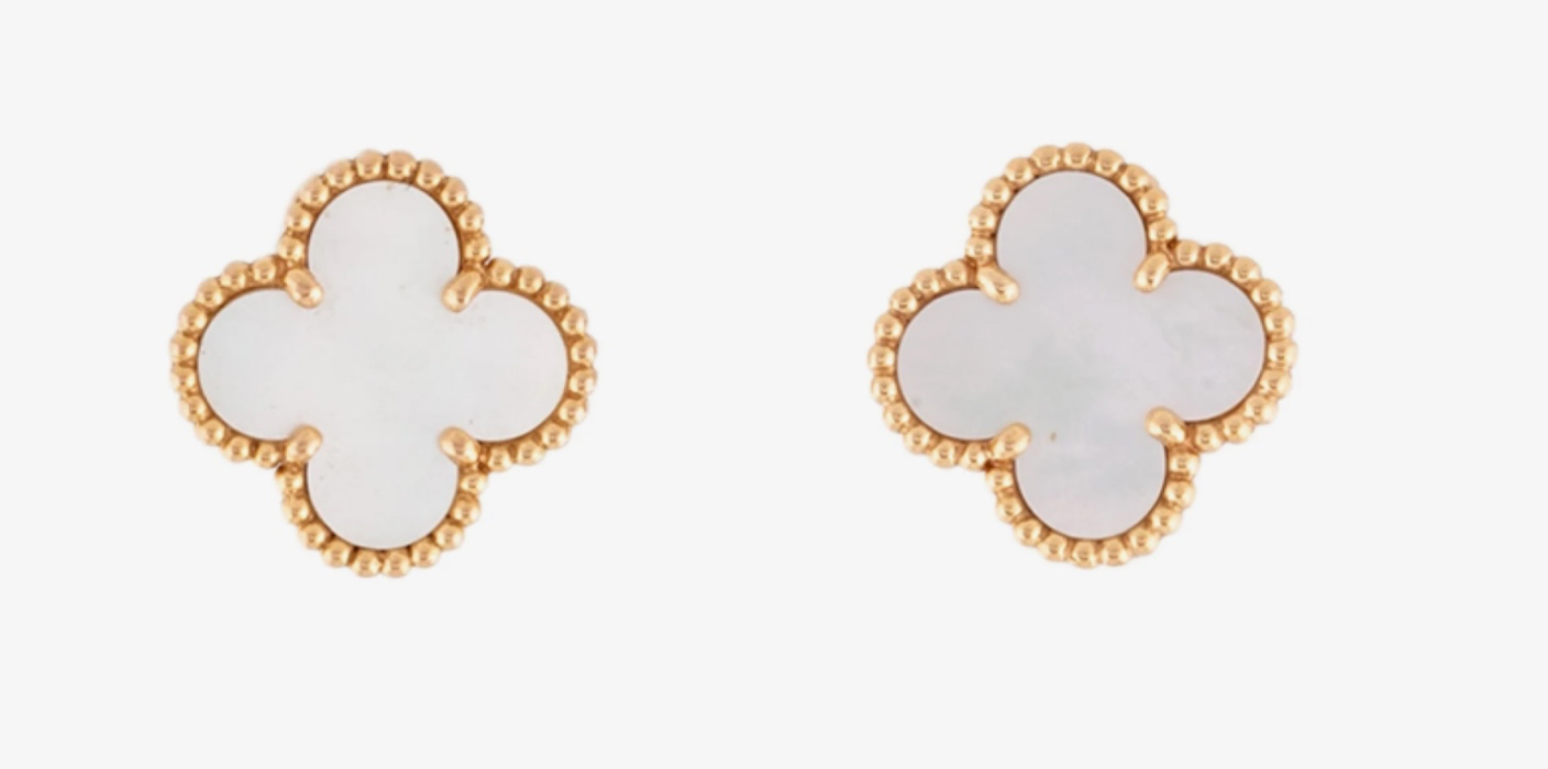Van Cleef & Arpels Mother of Pearl Vintage Alhambra Earrings