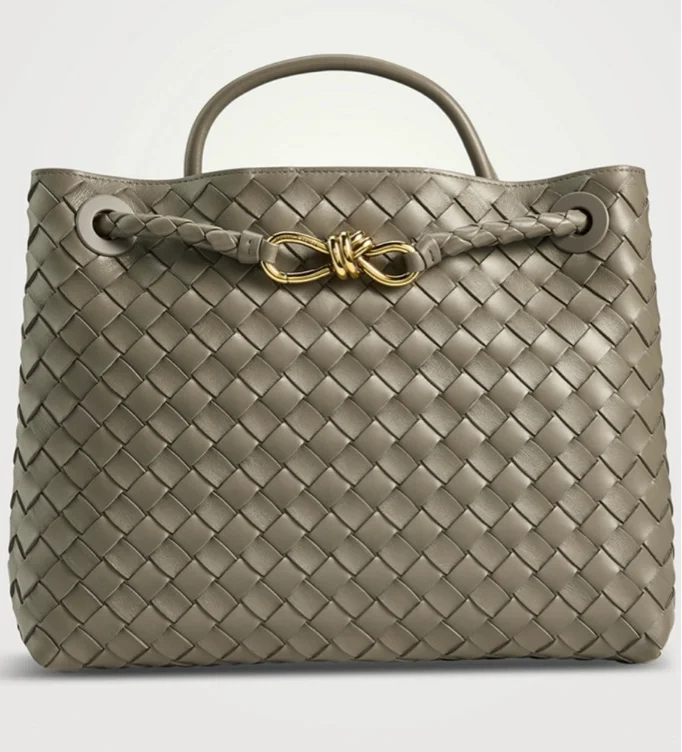 Bottega Veneta | Andiamo Intrecciato Leather Bag in Olive Green