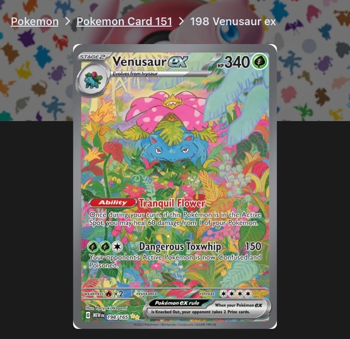 Venusaur ex 198/165