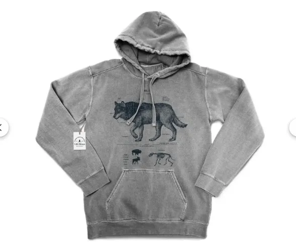 Wolf anatomy hoodie (smoked gray)