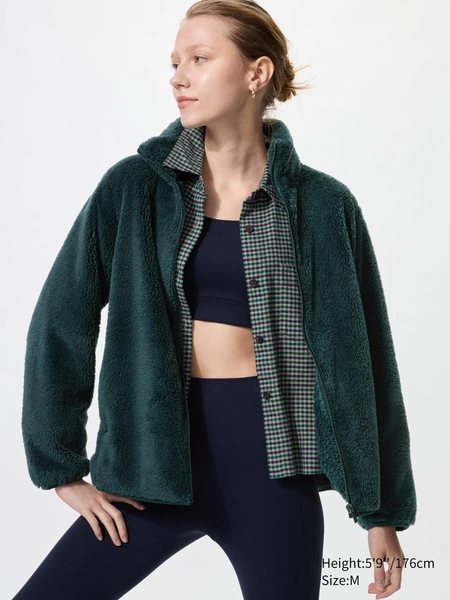 Women's Fluffy Yarn Fleece Full-Zip Jacket | UNIQLO BE