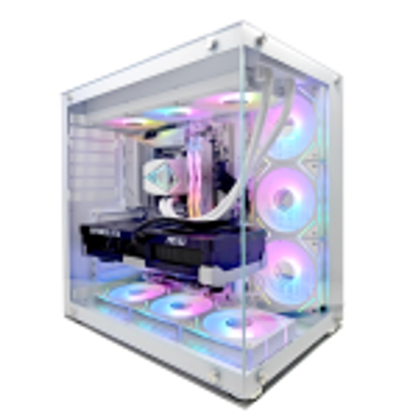Uniway Gaming PC - White - AMD Ryzen 7-5700X, RTX 5060, 32 GB RAM, 1 TB NVMe SSD, AIO Liquid Cooler, Windows 11 Pro, AI‑Ready, 1‑Year Warranty