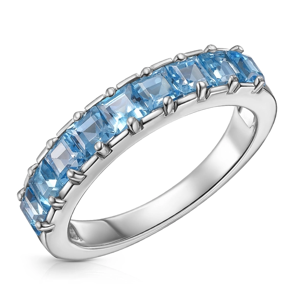White Gold Ring with Blue Topazes