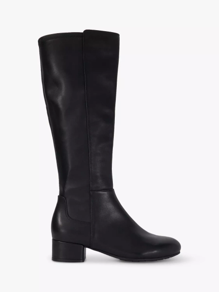 Dune London Tayla Leather Long Boots, Black