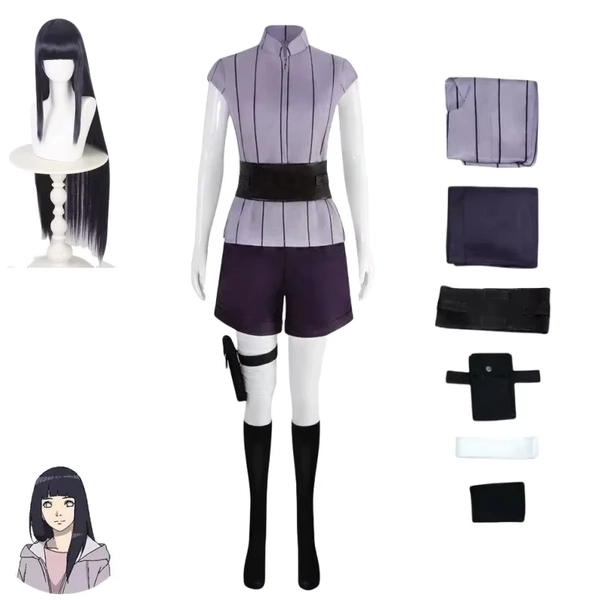 Disfraz de Hinata Hinata de dibujos animados de Halloween, peluca, disfraz de mujer, conjunto de fiesta de Carnaval y Halloween