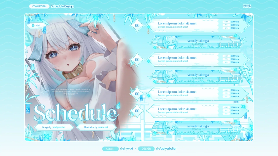‣ Stream Schedule by vaely 🐳 COMMS OPEN (@vaelyatelier)