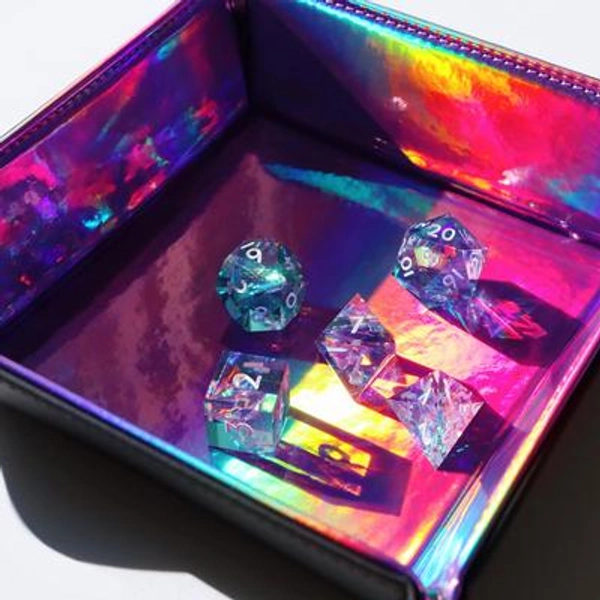 Holographic Purple Dice Tray - Dice Rolling Tray for DnD