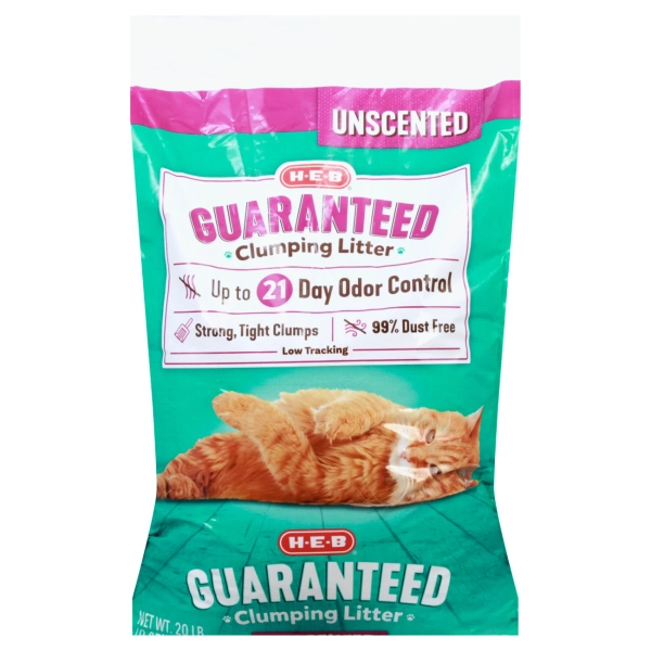 H-E-B Unscented Guaranteed Clumping Litter 20LB