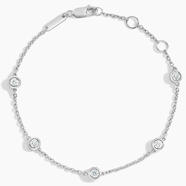 Five Diamond Bezel Bracelet (1/2 ct. tw.) in 18K White Gold
