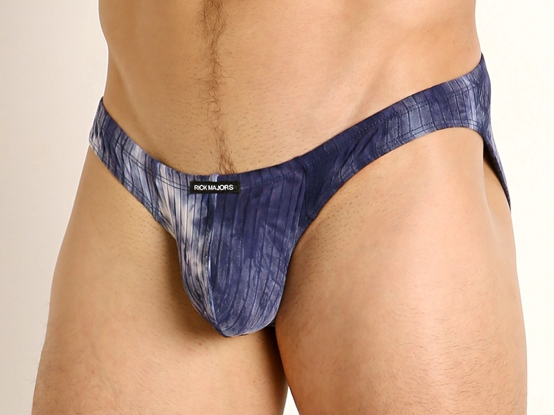 Rick Majors Plush Tie-Dye Super Low Rise Bikini Navy