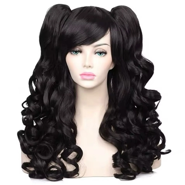 Peruca Ponytail Preto Ondulado