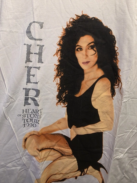 1990 Cher Heart of Stone Tour Music Concert Single-Stitch T Shirt 2XL Stained