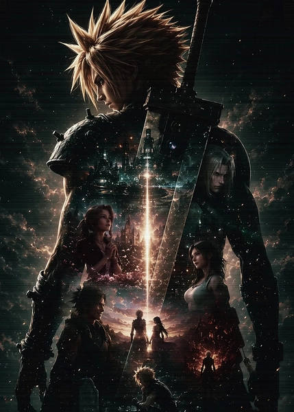 'Final Fantasy VII Montage' metal print