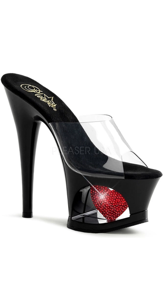 7 Inch Rhinestone Heart Slide